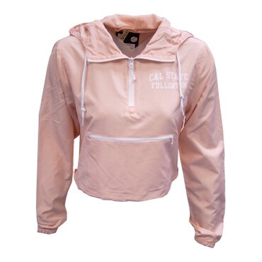 Cal State Fullerton On Point Cropped Windbreaker - Blush Pink